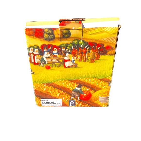 Vtg Publix Pilgrim Couple Napkin Holder 5x4 Inches Tall Table Decor Boxed - Picture 5 of 6